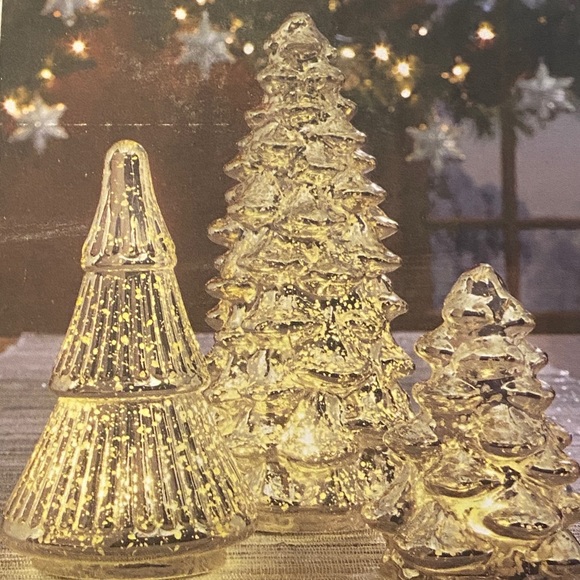 Apothecary & Company Other - NIB 3 Piece LED Glass Christmas Tree Set